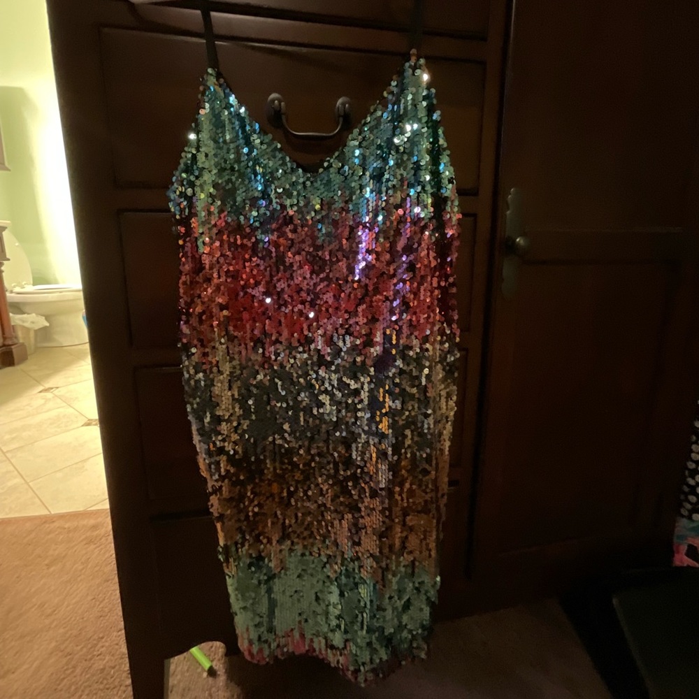 Express Ombre Sequin Dress